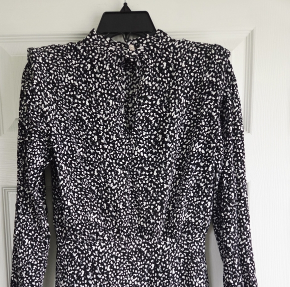 ZARA ✨️ Black and White Patterned Mini Women's Dress Size M - Picture 9 of 11